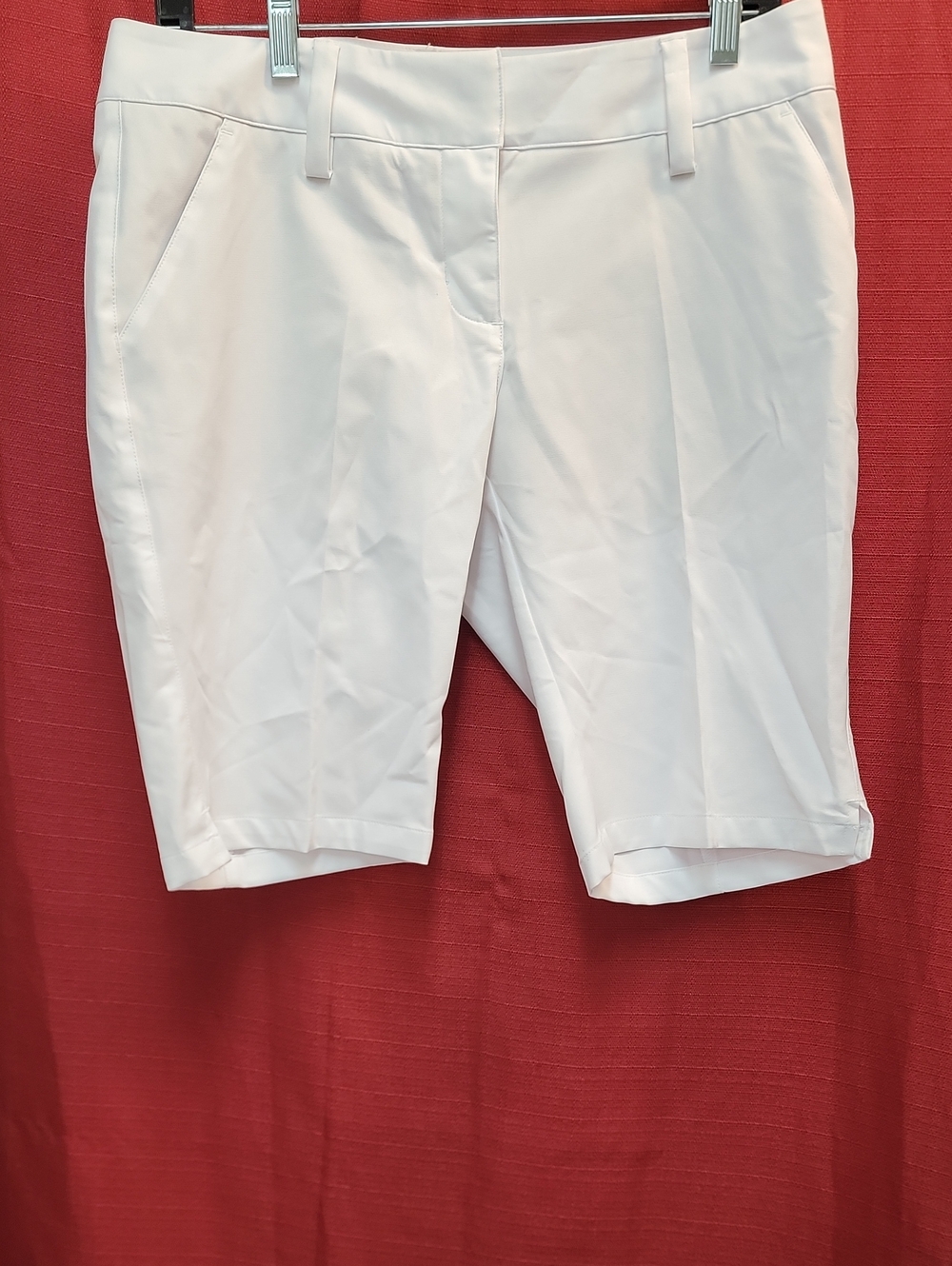 adidas White Women's Bermuda Shorts with Belt Loops